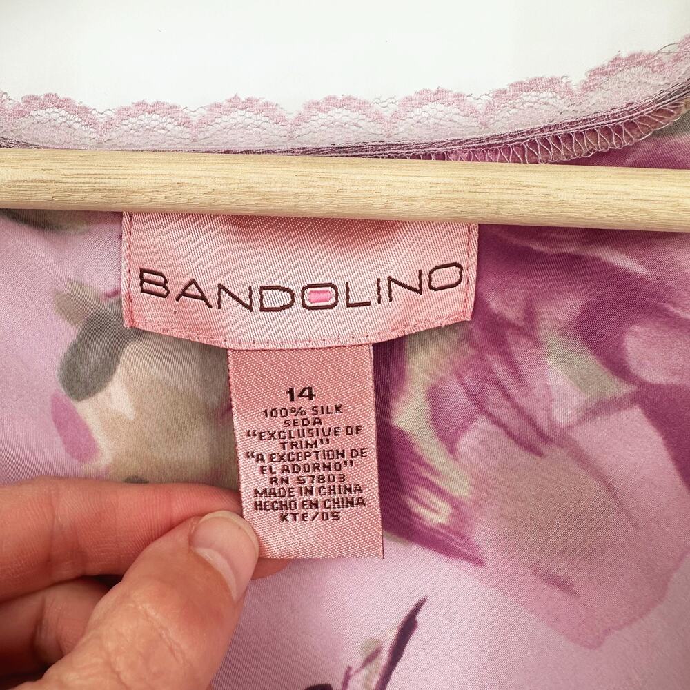Bandolino 100% Silk Floral Babydoll Top 14 Y2K Coquette Fairy Cottage Romantic - Picture 5 of 7